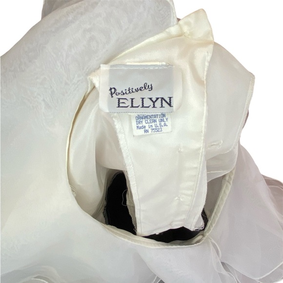 NWT Vintage Cocktail Dress Women’s Size 14 Black White Ruffles Party Holiday 80s - Picture 7 of 10